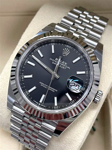 rolex datejust with black face|rolex datejust 41mm black dial.